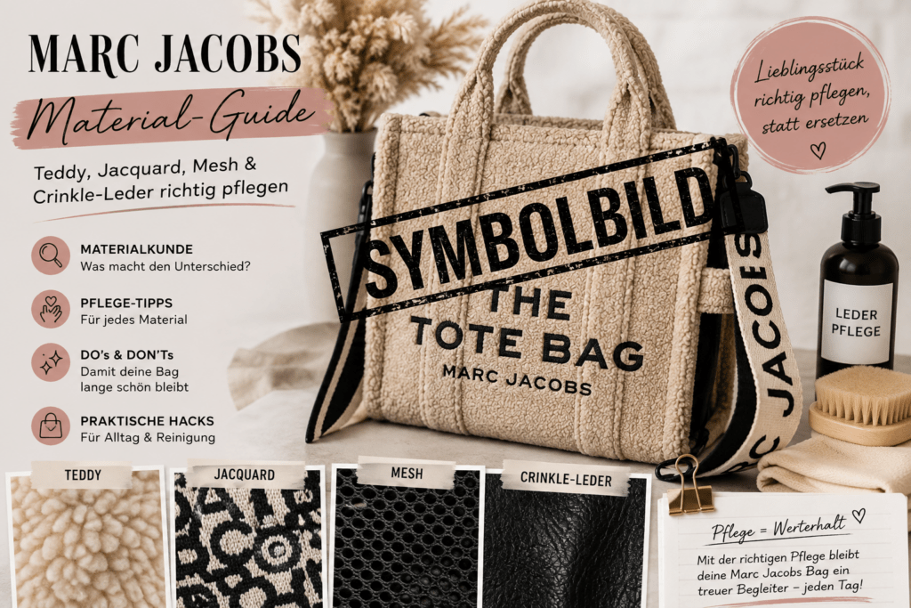 Marc Jacobs Material-Guide – Teddy, Jacquard, Mesh & Crinkle-Leder richtig pflegen